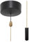 ElekTek Premium Matt Black Bathroom Light Pull Cord Switch Kit - Black Square Bar Brass Chain