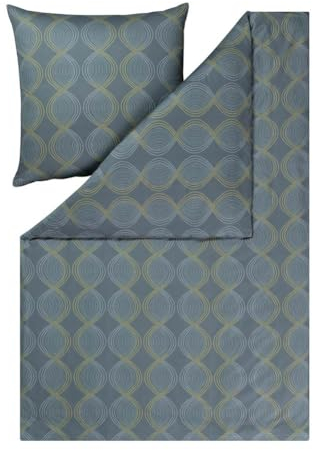 ESTELLA Impulse Mako-Satin Bettwäsche-Garnitur Dakota Farbe Petrol Größe 135x200 + 80x80 cm