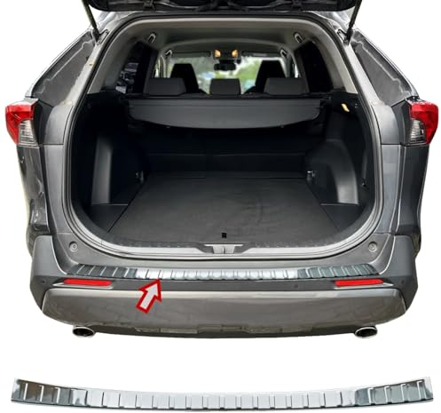 RECAMBO Ladekantenschutz Edelstahl Hochglanz poliert, Chrom Look - kompatibel für Toyota Rav4 V - BJ ab 2018 - Styling und Schutz für die Stoßstange