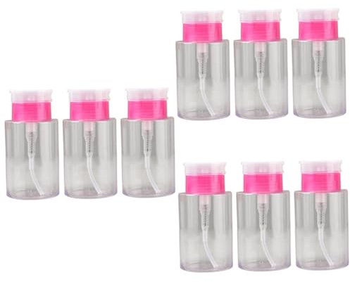 FRCOLOR 9pcs Travel Bottles Nail Polish Remover Gel Dispenser Leak Airless Pump Bottle