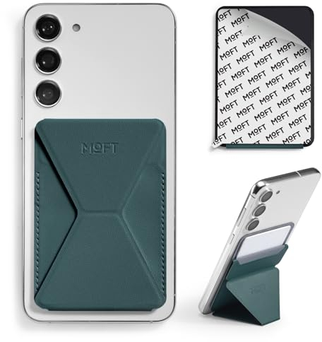 MOFT Kartenhalter Handy Ständer, Unsichtbare Selbstklebende Kartenhalter Portemonnaie, MOVAS Veganes Leder Stick On Karten Portemonnaie für iPhone Android Smartphones (Jungle)