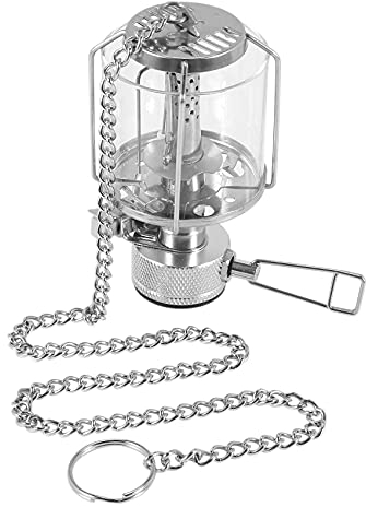 Casstad Mini lanterne de camping à gaz portable lampe en verre butane 80lux lumière BL