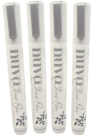 NUVO Medium Flat Tip Glue Pen - Water-Based Adhesive (Pack of 4)