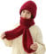 YJWZ Integrierter Gehörschutz Winddichte Mütze Schal,2 in 1 Winddichter Mützenschal Niedlich Mütze Schal Set Damen mit Brosche Winter Warm Strickmütze, Kapuzenschal für Frauen