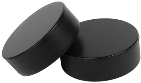Anneome Eishockeypucks 2 Stück Widerstandsfähig Mittelhart Sportpucks Für Indoor Outdoor Training Hockeyzubehör