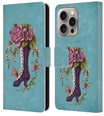 Head Case Designs Officially Licensed Brigid Ashwood Velvet Blossoms 2 Vintage Romance 2 Leather Wallet Case Compatible With Apple iPhone 16 Pro