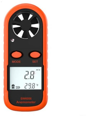 Sileduove Anemometro digitale, barometro portatile, anemometro, misuratore di velocità del vento, dispositivo di monitoraggio del tempo portatile, anemometro digitale con capacità di rilevamento della