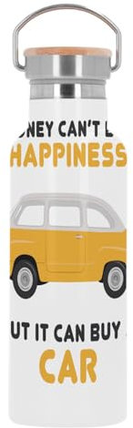 Edelstahl-Trinkflasche – Vintage Car – Money Can't Buy Happiness – 500 ml