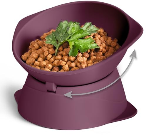 ne&no® Gamelle surélevée en silicone pour chat avec inclinaison réglable | Gamelle surélevée pour chat | Gamelle pour chat