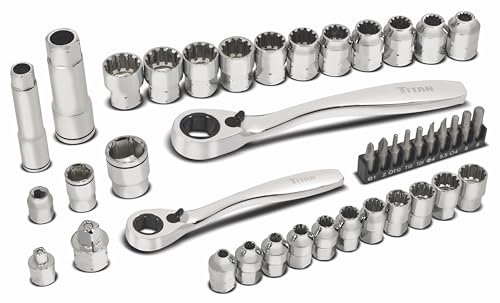Titan 17441 41-Piece ExoDrive Pass-Through Ratchet and Socket Set