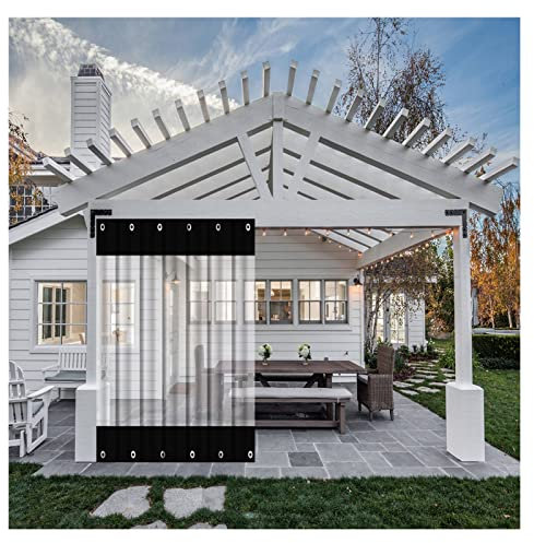 ZHZHXR Transparente Plane Mit Ösen Mit Reißverschluss, Haken, Außenvorhänge Transparent Seitenwand Carport für Schuppen, Pavillons, Gärten, Autowaschanlagen (26.24x9.84ft/8x3m)