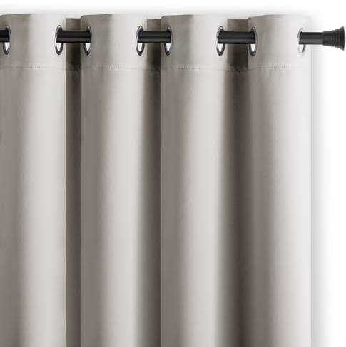 RESTILO Blackout Vorhang 140x245 cm Hellbeige 1 St. Ösenschal Blackout | Verdunkelungsvorhang Blickdicht Fensterdekoration Dekoschal Dekorvorhang
