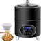 Yogurtera comercial, Yogurtera probiótica de acero inoxidable con control de tiempo y temperatura, fermentación a temperatura constante de 360°, ideal para yogur casero con arroz natto,Black-8L