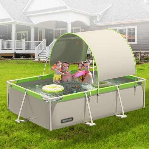 Piscinetta Non Gonfiabile, Piscina Fuori Terra Frame Rettangolare, Piscinas Terrazzo, Per Cortile, Festa Estiva In Acqua, All'aperto Giardino Swimming Pool(293cm/115in)