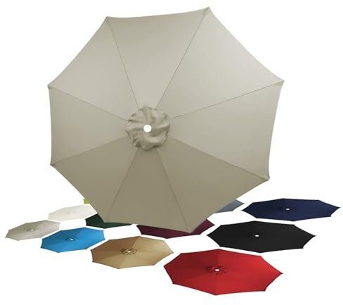 KDHKDFN Remplacement Toile Parasol 8 Baleines 4.00m déporté Auvent Gris Clair