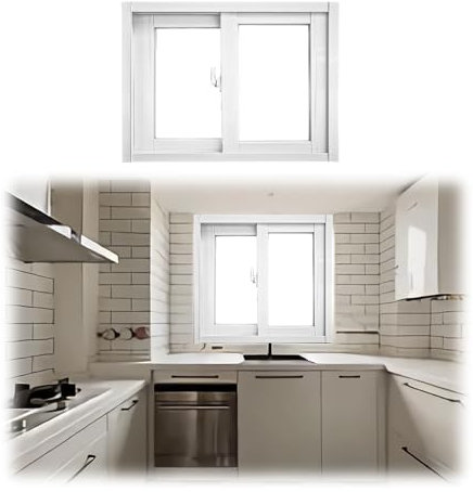 Ventana Aluminio Corredera Genérico Ventana de sótano corrediza Horizontal Grande Ventana pequeña for baños, garajes y Loft(Wit,29x22in)