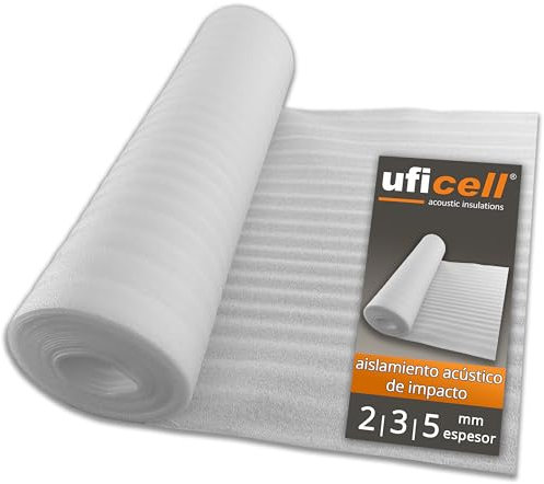 Laminat Trittschalldämmung uficell® ULTRA PE-Schaum - Stärke 5 mm - Trittschalldämmung für Laminat und Parkettböden - Dichte: 20 kg/m² (100 m² | 4 Rolle)