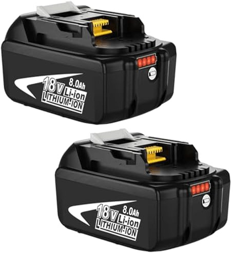 8000mAh 2X Ersatz für Makita 18V Akku BL1860B BL1850B BL1860 BL1850 BL1845B für Makita Akku 18V 8Ah BL1845 BL1830B BL1830 mit LED-Anzeige