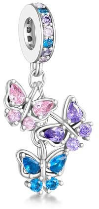 Alstiva Tiere Hase Vierblättriges Kleeblatt 925 Sterling Silber 5A Zirkonia Charm Anhänger für Armband Charm Bead Pendant für Europäische Armbänder Halsketten Schmuck Geschenk für Damen