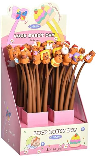 Capybara - Juego de 48 bolígrafos agitadores de 0,5 mm, , bolígrafos de escritura divertidos, escuela, oficina, papelería para estudiantes, profesores, diario, estudio, trabajo en casa, paquete