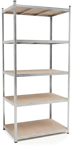 BELKO® Schwerlastregal C116 Verzinkt, 200x90x60 cm tief, Lagerregal & Kellerregal, Metallregal mit 5 Böden, Steckregal bis 875kg extrem belastbar (175kg pro Ebene), Werkstattregal