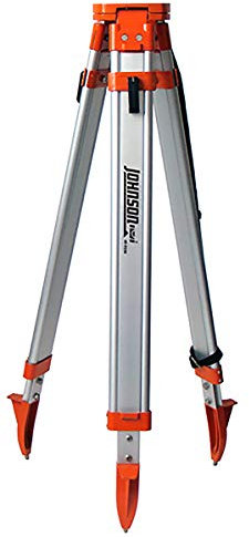 Johnson Level & Tool 40-6335 Contractor Aluminum Tripod with 5/8 - 11 Thread, 4'-5' Working Height, Silver/Orange, 1 Tripod