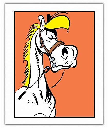 Difuzed Poster Wandbild Plakat Wohnzimmer Comic Lucky Luke, Jolly Jumper Orange 28 x 35,5 cm