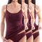 HERMKO 1560 3er Pack Damen Träger Top - 100% Bio-Baumwolle, Unterhemd in Feinripp-Qualität - Weich, Strapazierfähig & Vielseitig für jeden Look, Farbe:Bordeaux, Größe:48/50 (XL)