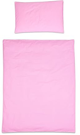 Baby Comfort 2 Piece Duvet Cover & Pillowcase Bedding Set 150x120 cm for Toddler Junior Cot Bed (Pink)