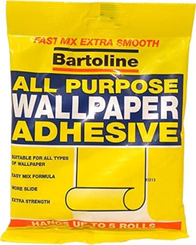 Bartoline All Purpose Wallpaper Adhesive 5 Roll (6 Pint) - Easy Mix, High Starch-Based Adhesive for All Wallpaper Types, Vinyl, Woodchip, and Polystyrene Tiles, Long-Lasting Results