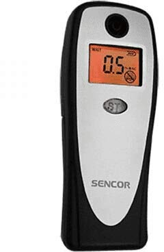 SENCOR SCA BA01 V2 Alkoholanalysator, Zeigt den Alkoholgehalt im Atem an, Zubehör: 3 Mundstücke, Gewicht des Geräts: 27g (ohne Akku), Alcohol tester