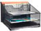 Samstar Desk Organiser Letter Tray, Mesh File Holder with 3 Paper Trays and 2 Vertical Upright Folder Section, Black. …