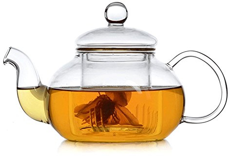 Théière en verre - Yithings Une tasse de petit pot à thé avec infuseur en verre résistant à la chaleur pour thé en vrac (250ml / 8.6oz) (250ML)