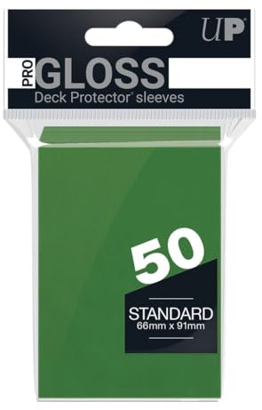 Ultra PRO PRO-Gloss Kartenhüllen – Grün – 100 Stück – Für Standardkarten (66 x 91 mm) – Für Pokémon, Magic & mehr – Glänzend, PVC-frei & säurefrei – Turniertaugliche Sleeves