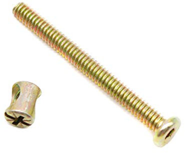 binifiMux 15-Pack Imperial 1/4-20 Hex Socket Cap Crib Screws Barrel Nuts Set for Furniture Chairs Cot Bunk Bed Zinc Plated (2 Inch)