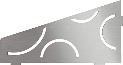 Schluter Systems Quadrilat Eckregal-E – Kurven-Design – gebürsteter Edelstahl (SES3D6EB) – Kerdi-Line Duschzubehör