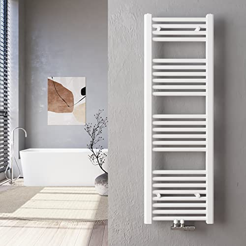 Heilmetz Weiß Badheizkörper 40 x 120 cm Handtuchtrockner 427 Watt Leistung Heizkörper Bad Mittelanschluss Handtuchheizkörper
