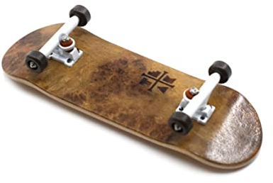 Teak Tuning 32mm PROlific Complete Fingerboard - Toasted S'Mores Burl | 32mm x 97mm Handmade Maple Wooden Deck | Pro Board Shape | Polyurethane Bearing Wheels | O-Ring Tuning
