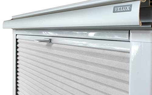 Home-Vision® Dachfenster Premium Doppelplissee Wabenplissee ohne Bohren(Weiß-Grau für MK04 - Weiß) Zweifarbig Blickdicht Sonnenschutz, Alle Montage-Teile inklusive