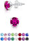 Pendientes Fucsia en Plata de Ley 925 con Cristales Swarovski 5 mm - Pendientes Pequeños Brillantes de Colores - Pendientes Mujer Fucsia en Plata de Ley 925