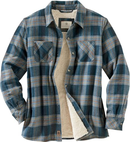 Legendary Whitetails Damen Flanell Shacket Sherpa Gefütterte Plaid-Hemdjacke, Warmes Fleece