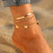 Handcess Boho papillon bracelets de cheville en couches or Bracelets de cheville chaîne de pied en os de serpent de plage pour femmes et filles