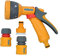 Hozelock Spray Nozzle Garden Hose Pipe Water Gun 5 Function & 3 Fittings Yard