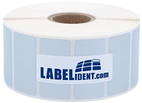 Thermotransfer Etiketten silber - 38 x 19 mm - 2.000 Polyester PET Etiketten für Typenschilder, 25 mm Kern, selbstklebend auf Rolle