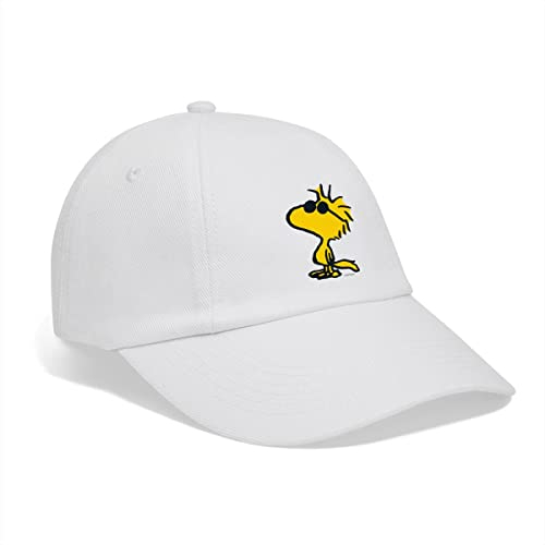 Spreadshirt Peanuts Woodstock Sonnenbrille Cool Baseballkappe, One Size, Weiß/Weiß