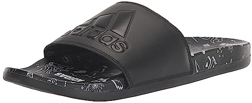 adidas Unisex Adilette Comfort Slide Sandal, Black/Black/White, 16 UK