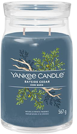 Yankee Candle Signature Duftkerze | große Kerze mit langer Brenndauer „Bayside Cedar“ | Soja-Wachs-Mix | Perfekte Geschenke für Frauen