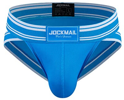 JOCKMAIL Men's Underwear Briefs - Athletic Mesh Briefs, Comfortable Sport Underwear - Blue