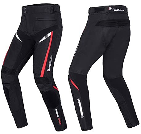 HOMDECR Herren-Motorradhose, Gepanzerte Motorradhose, Strapazierfähige, Abnehmbare CE-Rüstungs-Bikerhose Mit Abnehmbarem Baumwollfutter (Black,5XL)