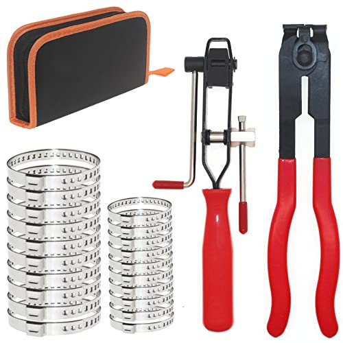 CV Joint Boot Clamp Pliers ATV CV Axle Boot Clamp Pliers Tool kit With CV Boot Band Pliers & 20pcs Crimp Bands-Ear for Most Car